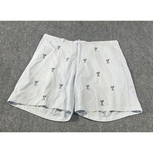 Castaway Nantucket Island Men's 42 White Striped Seersucker Short Martini Print